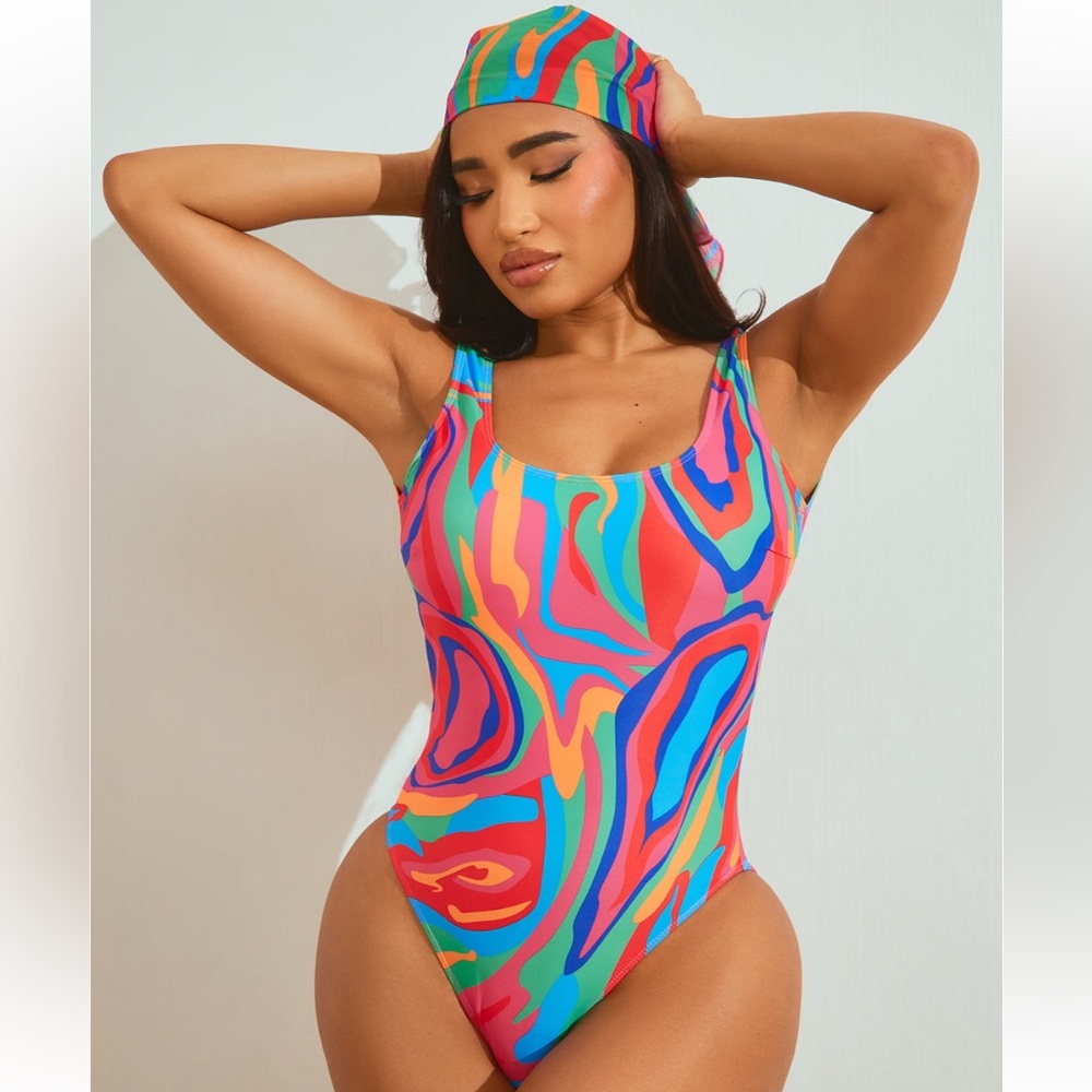 FASHION NOVA KAIRI HEADSCARF & ONE PIECE SWIMSUIT SET